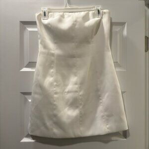 Meshki White Sheath Strapless Mini Dress